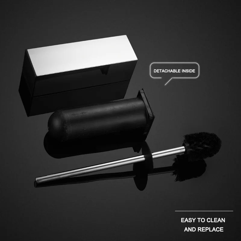 DecorBites™ Gold Toilet Brush Set with Wall Mount Holder