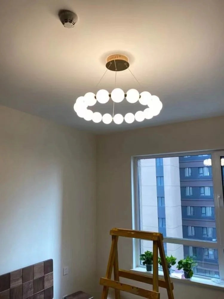 Nordic Magic Bean Round Gold Pendant Light