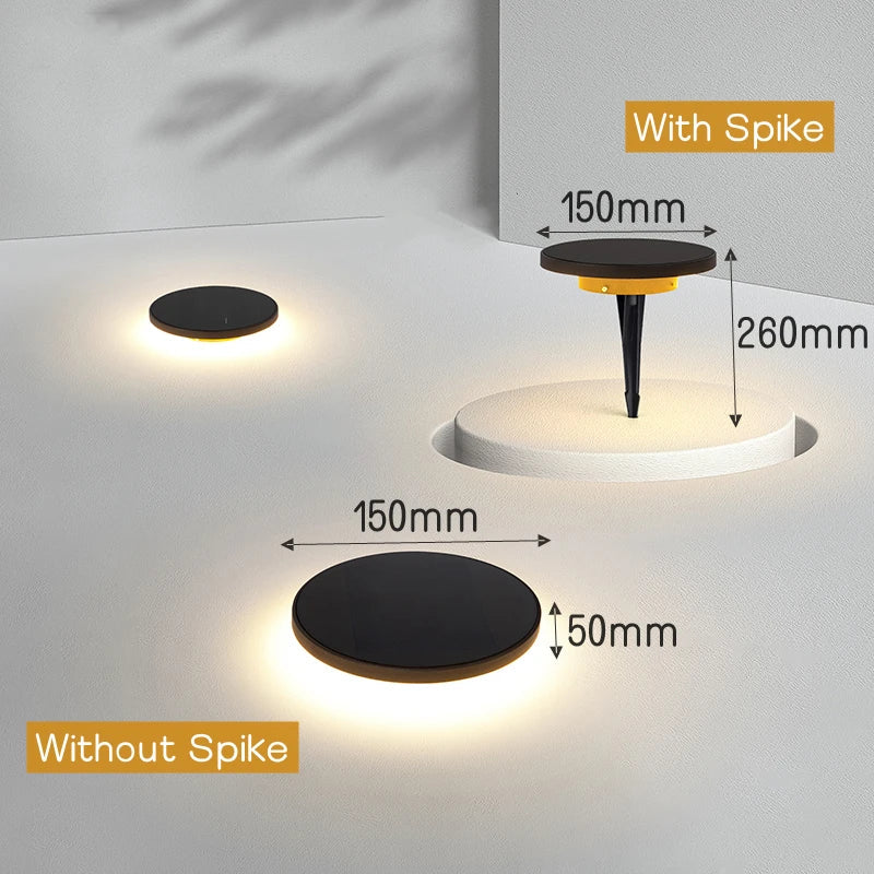 DecorBites™ مصباح حديقة LED 8 وات IP65 مقاوم للماء خارجي للممرات والمسطحات الخضراء بتصميم سبايك