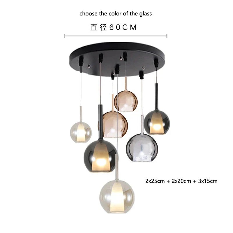 DecorBites™ Designer Glass Chandelier Pendant Light for Dining Room Kitchen Loft Home Decor