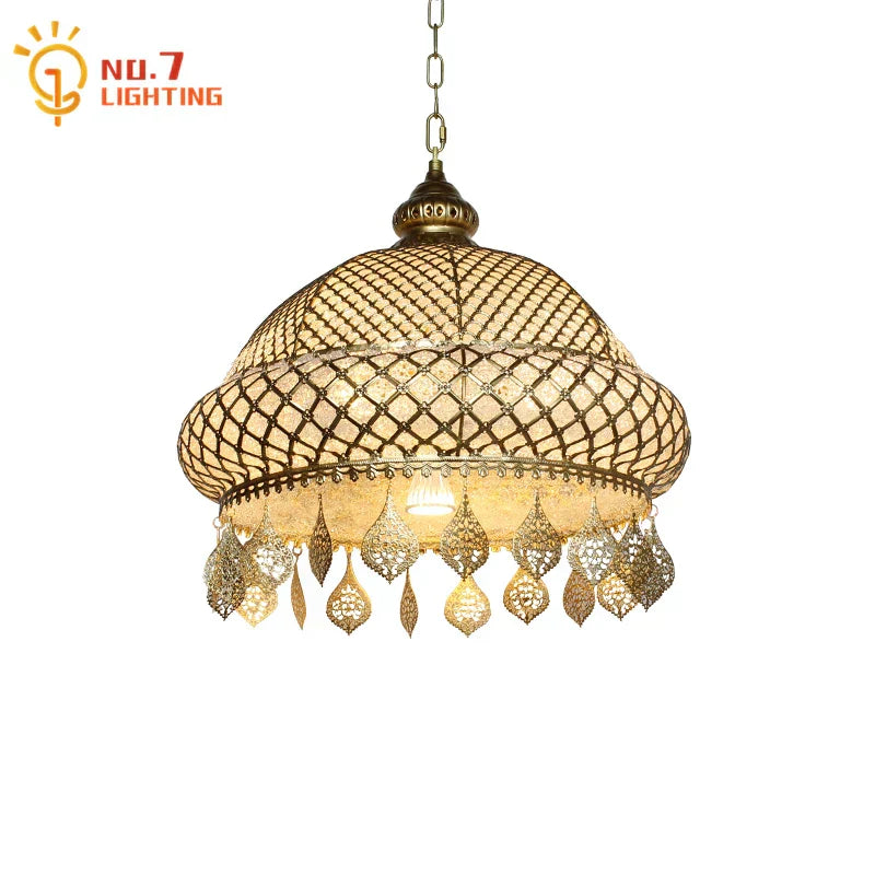 DecorBites™ Gold Lustre Iron Art Pendant Lights LED E27, Exotic Design for Home, Restaurant, Bar