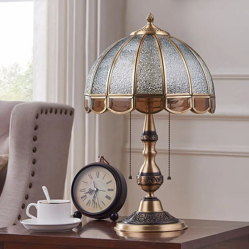 مصباح مكتبي من النحاس الفاخر DecorBites™ لغرفة النوم، مصباح أرضي لغرفة المعيشة، إضاءة LED للدراسة