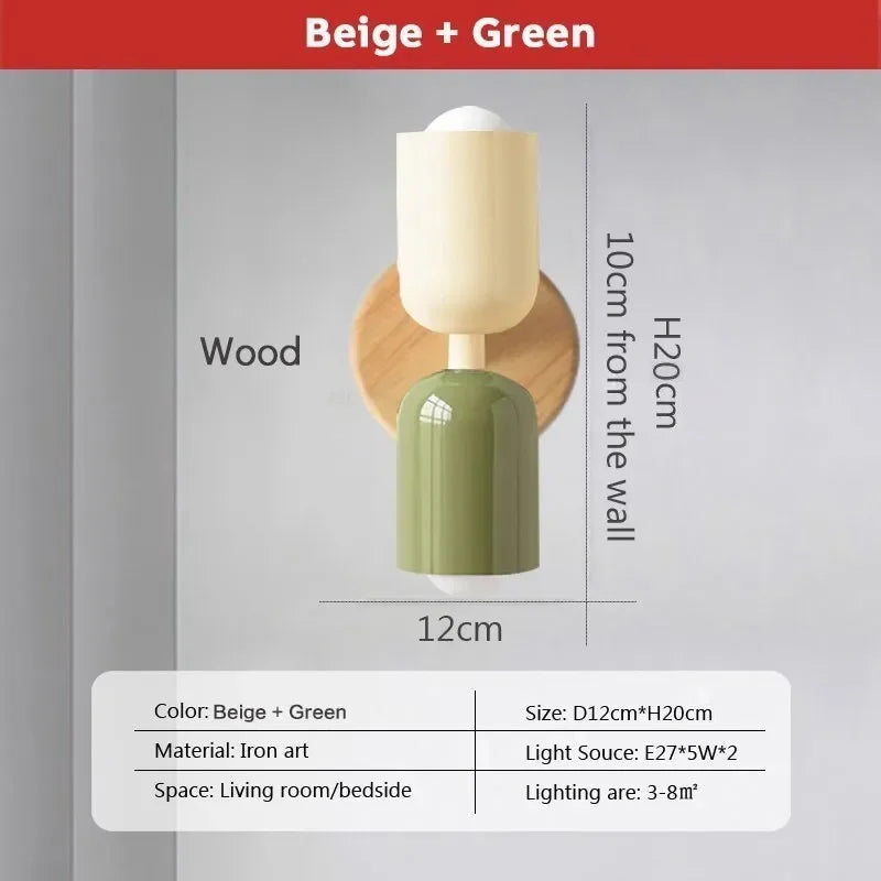 DecorBites™ Cream Zipper Wooden Wall Lamp: Minimalist Nordic Design for Bedroom, Living Room Illumination