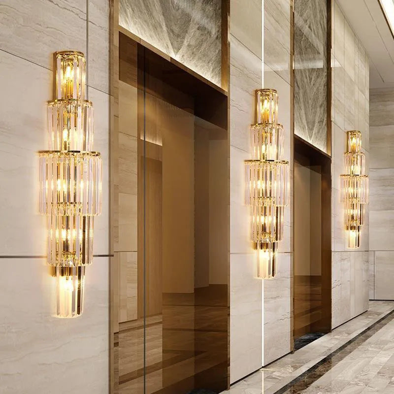 Applique murale en cristal DecorBites™ : Éclairage élégant pour hôtel de luxe, club, villa, salon, bureau, salle de banquet