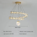 ثريا كريستال ذهبية حلزونية بإضاءة LED من DecorBites™ لديكور المنزل