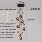 Modern Ring Pendant Chandelier in Iron, Acrylic, Glass