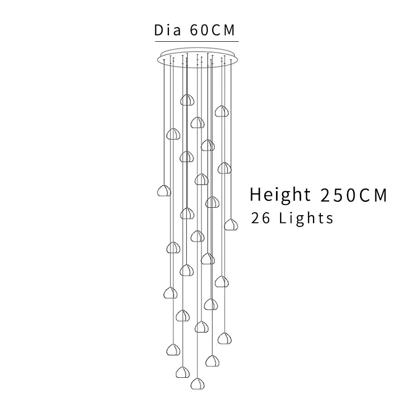 DecorBites™ Crystal Ball Chandelier: Modern LED Stair Chandelier for Living Room and Kitchen