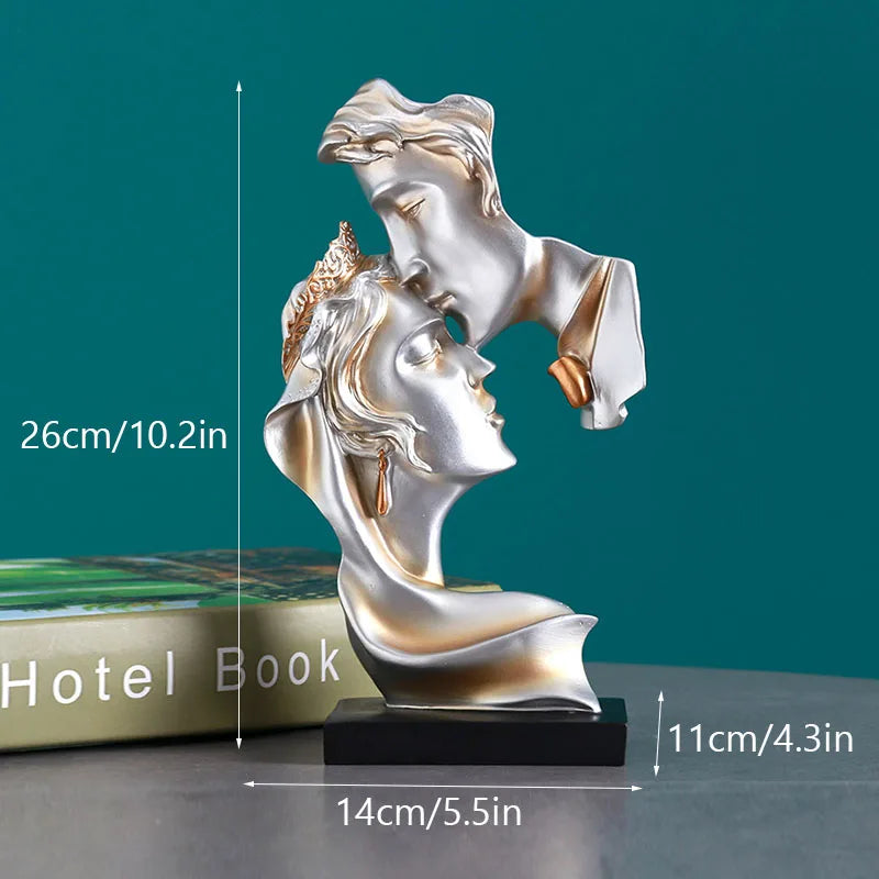 DecorBites™ 26cm Resin Kissing Couple Figurines - Valentine's Day Decor & Gift