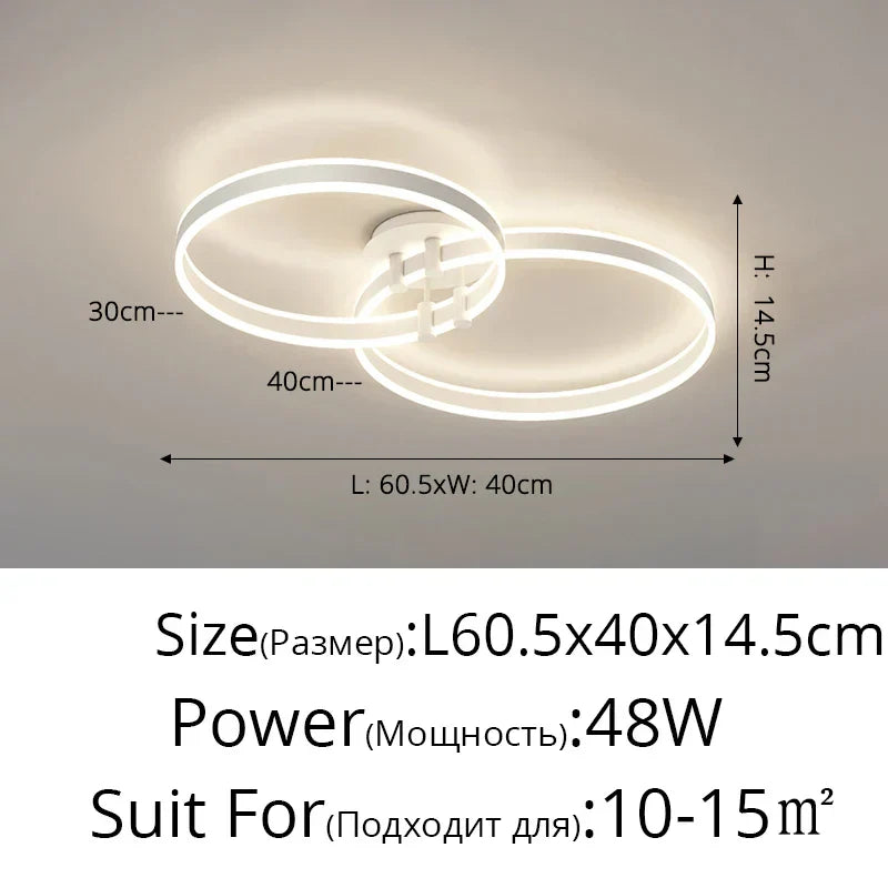 Lustres en acrylique LED DecorBites™ avec éclairage vers le haut/vers le bas pour salon, chambre et décoration intérieure
