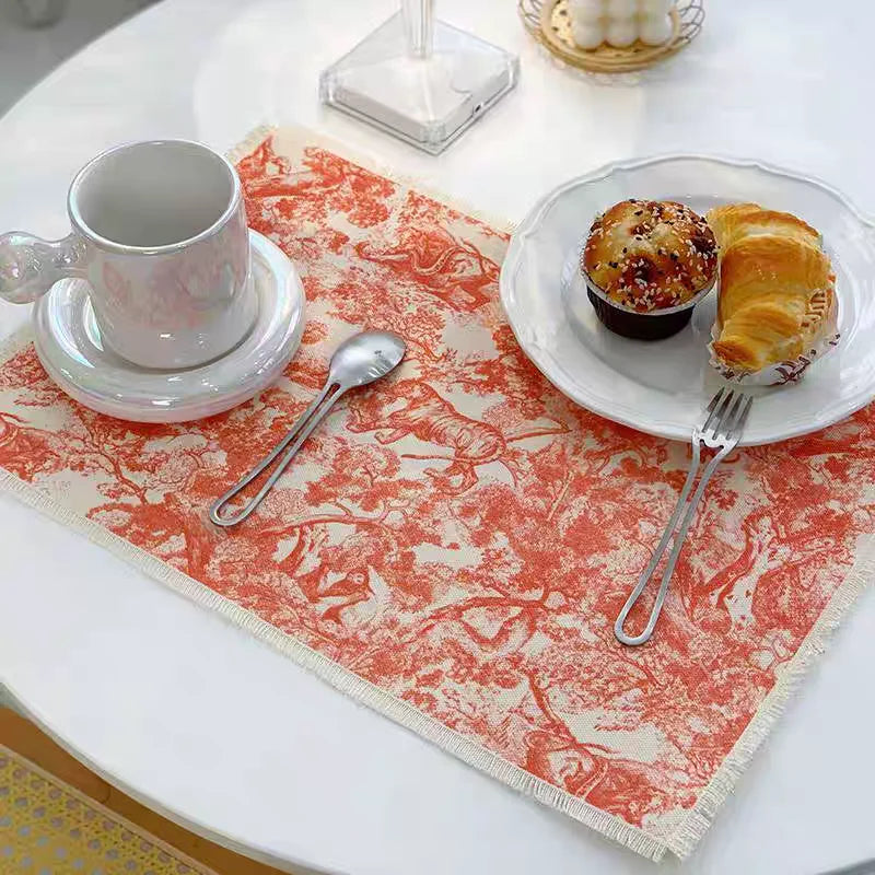 مفارش طاولة الطعام من الكتان القطني DecorBites™ - عازلة للماء والحرارة للمطبخ