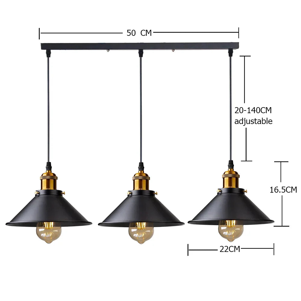 Suspension LED industrielle rétro DecorBites™ pour la maison, la salle à manger, le bar et la décoration de restaurant