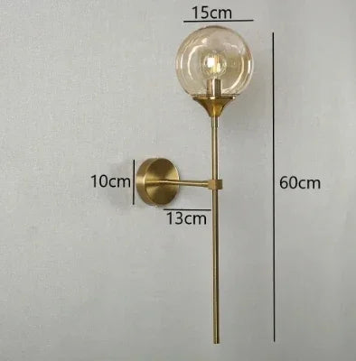 DecorBites™ Glass Ball Wall Lamps: Modern Nordic Golden Chrome Lighting Fixtures for Living Room, Kitchen