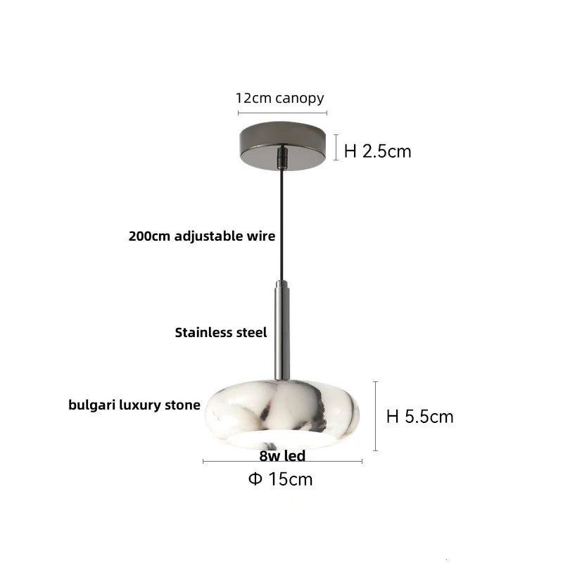 DecorBites™ Copper Yellow LED Pendant Light Fixture for Dining Room and Kitchen