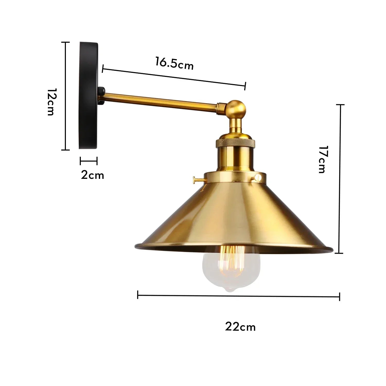 DecorBites™ Industrial Retro Loft Wall Sconce E27 Bedside Lights Fixtures for Living Room