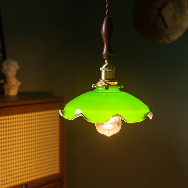 مصباح معلق DecorBites™ LED زجاجي أخضر لديكور غرفتي المعيشة والطعام