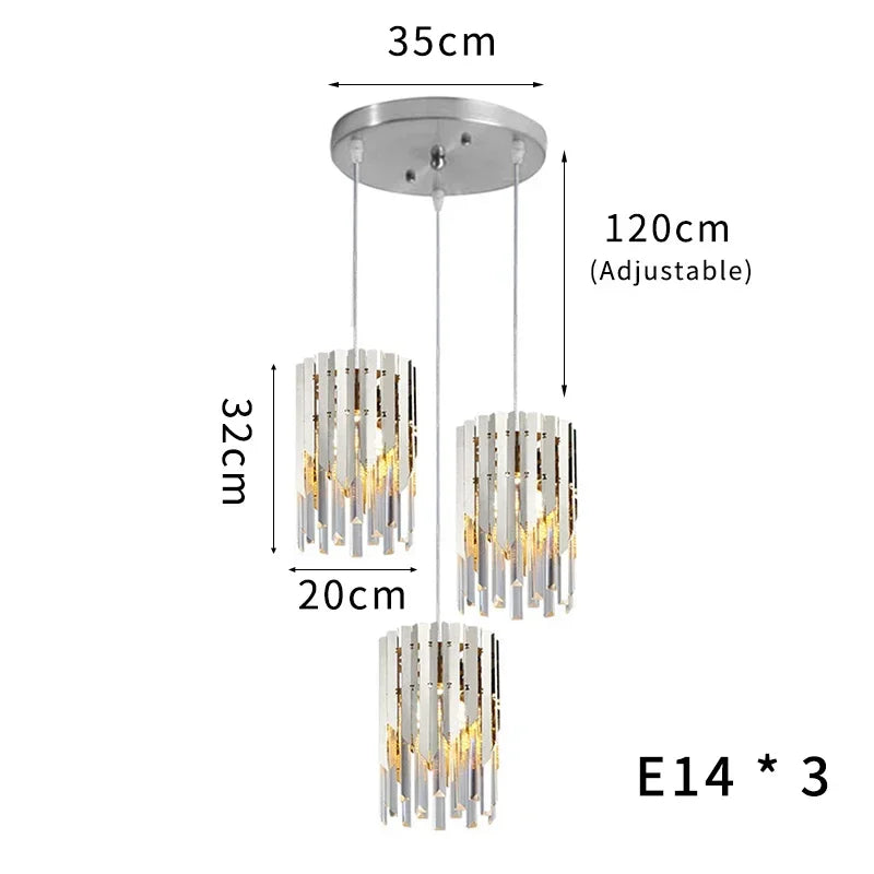 ثريا كريستال LED ذهبية K9 من ديكور بايتس™ لغرفة المعيشة والمطبخ وغرفة الطعام وغرفة النوم