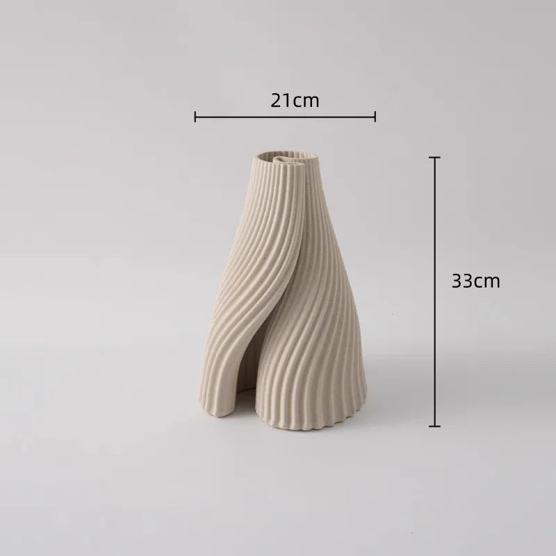 DecorBites™ Geometric Folding Ceramic Flower Vase Home Decor Handicrafts