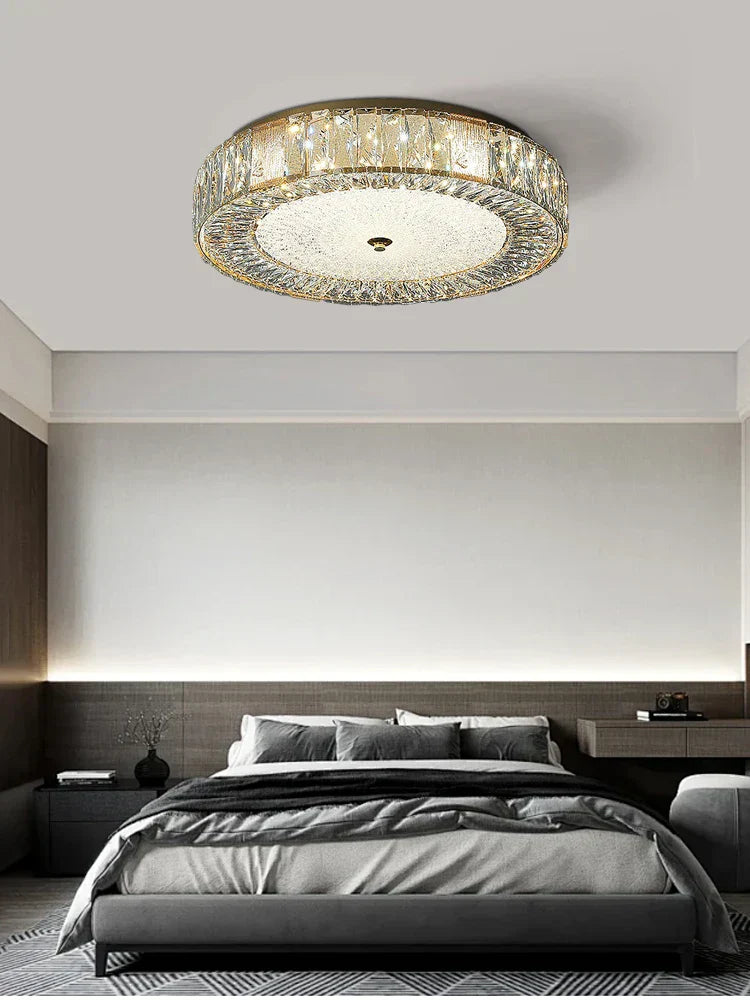 وحدة إضاءة سقف LED زجاجية ذهبية DecorBites™ من الفولاذ المقاوم للصدأ
