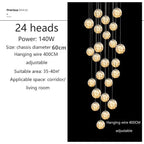 Gypsophila Glass Bubble Staircase Pendant Chandelier