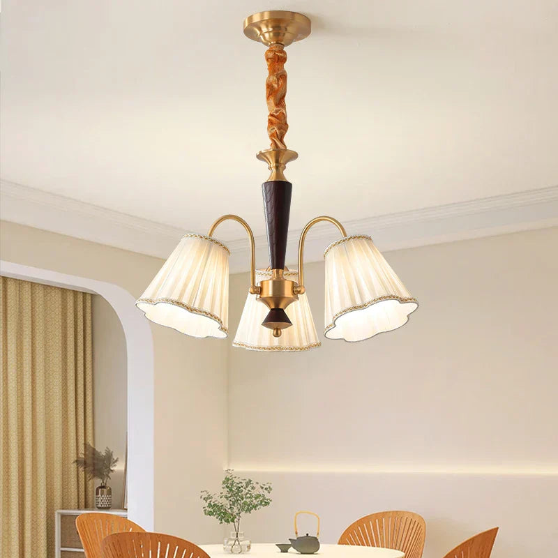 DecorBites™ Antique Copper Chandelier for Retro American Country Living Room and Dining Room