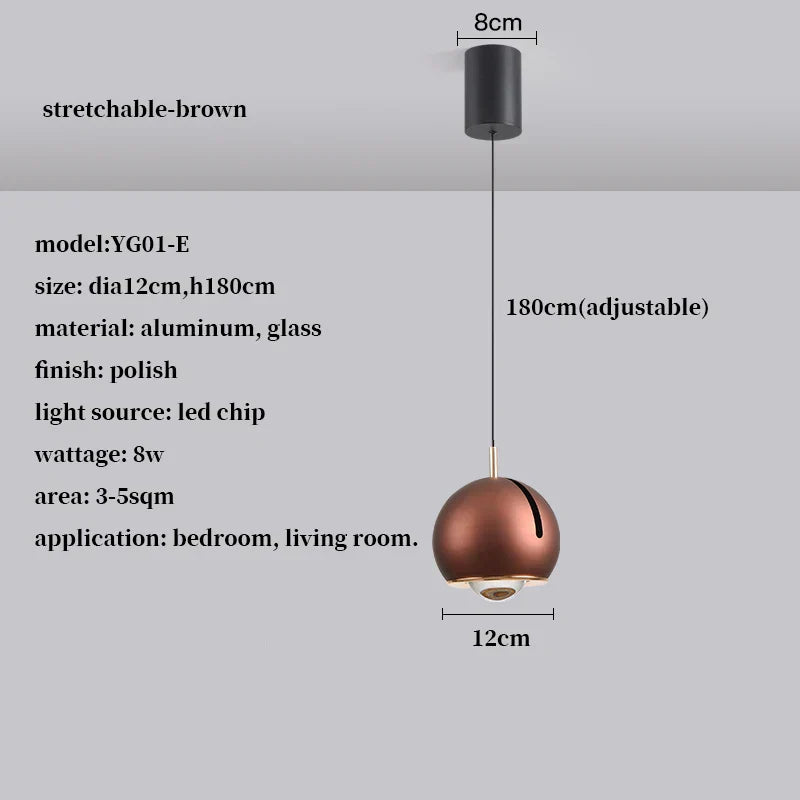 DecorBites™ Adjustable Angle LED Pendant Light: Modern Stretchable Chandelier for Home Decor