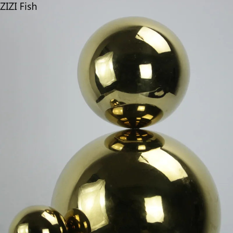 DecorBites™ Golden Balls Geometric Metal Sculpture Room Desk Decoration Ornaments