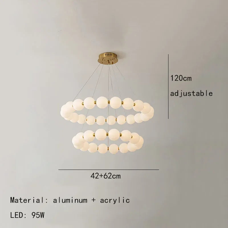 نجفة أكريليك LED من DecorBites™ لغرفة المعيشة وغرفة النوم والردهة، مصابيح معلقة