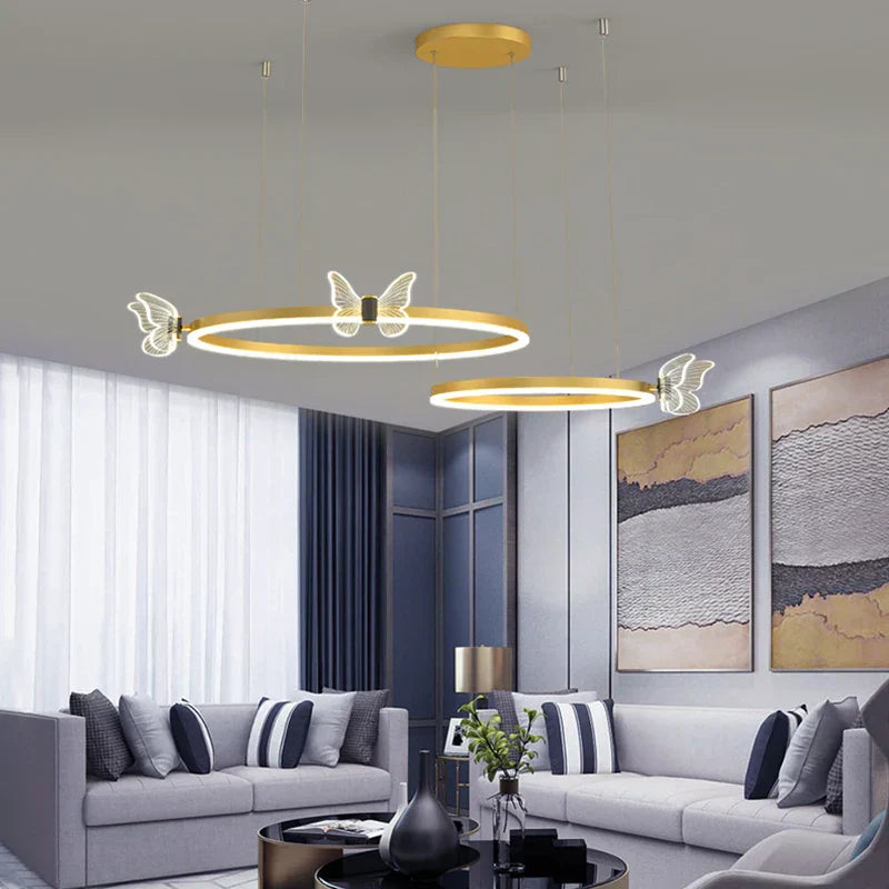 DecorBites™ ثريا الفراشة LED المعلقة لغرفة المعيشة الحديثة