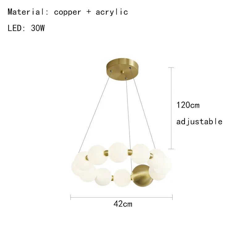 DecorBites™ Acrylic LED Chandelier: Modern Living Room Pendant Lamp