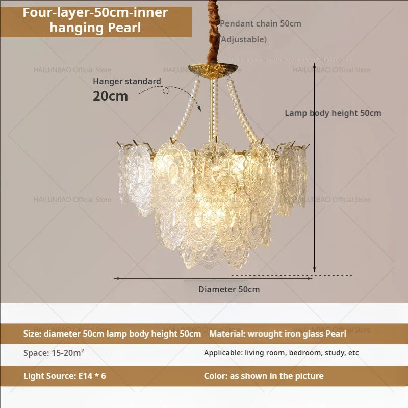 DecorBites™ Cream Crystal Chandelier: French Light Luxury for Living Room, Bedroom, Dining Room