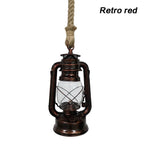 Vintage Hemp Rope Lantern Pendant Light