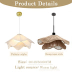 Modern Flower Fabric Pendant Light With Warm Glow