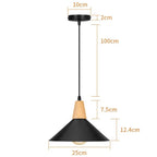 Black Wood Industrial Pendant Light