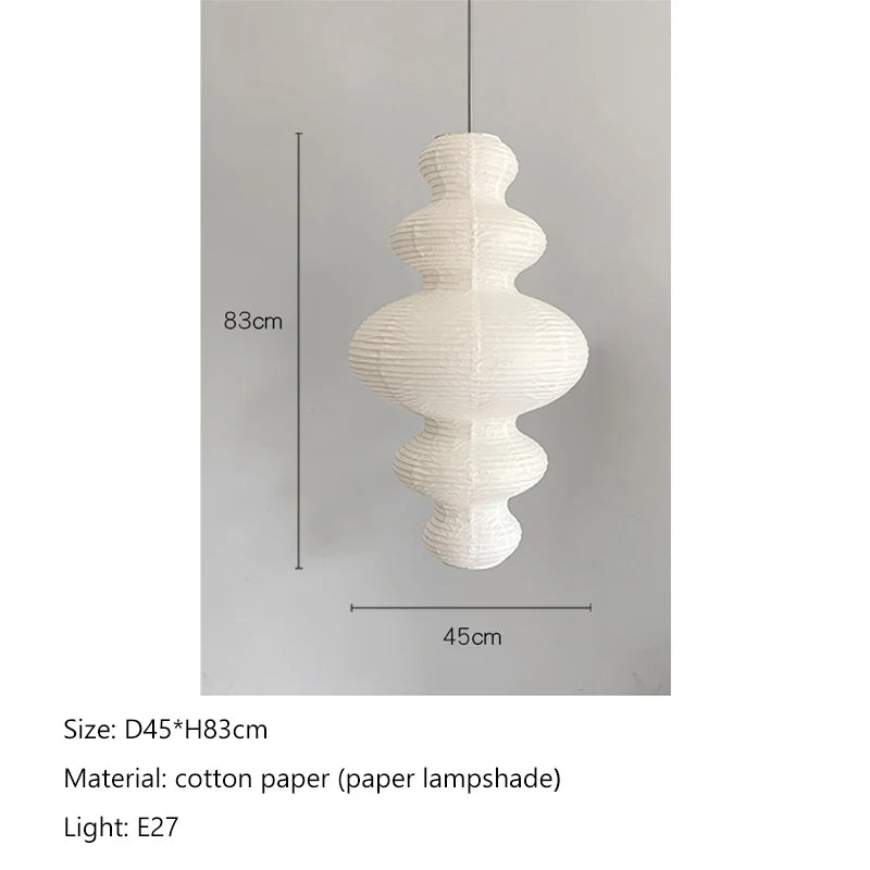Nordic Wabi-Sabi Rice Paper Pendant Light