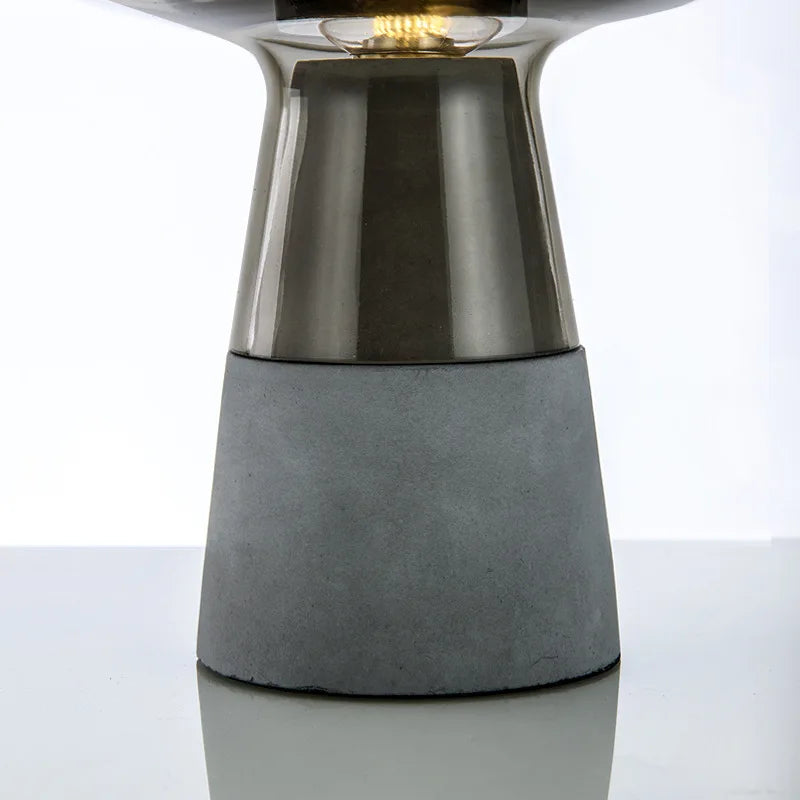 DecorBites™ Leimu Cement Table Lamp - Modern Industrial Glass Desk Light