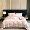 DecorBites™ Embroidered Ice Silk Bedding Set: Soft Duvet Cover, Sheet, Pillowcases 4Pcs