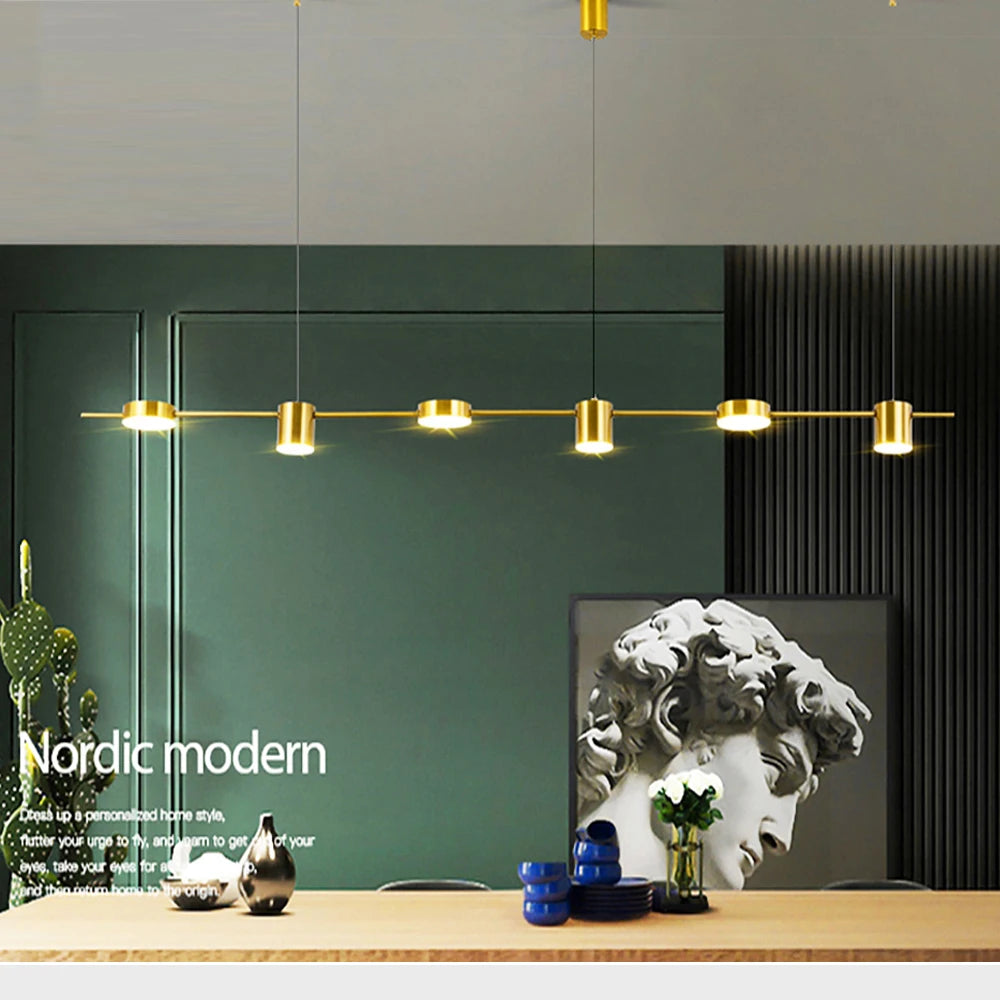 Art Deco Black and Gold LED Pendant Light