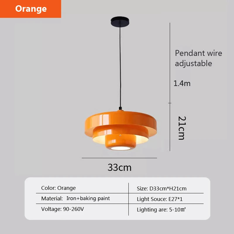Retro Orange Metal Pendant Light