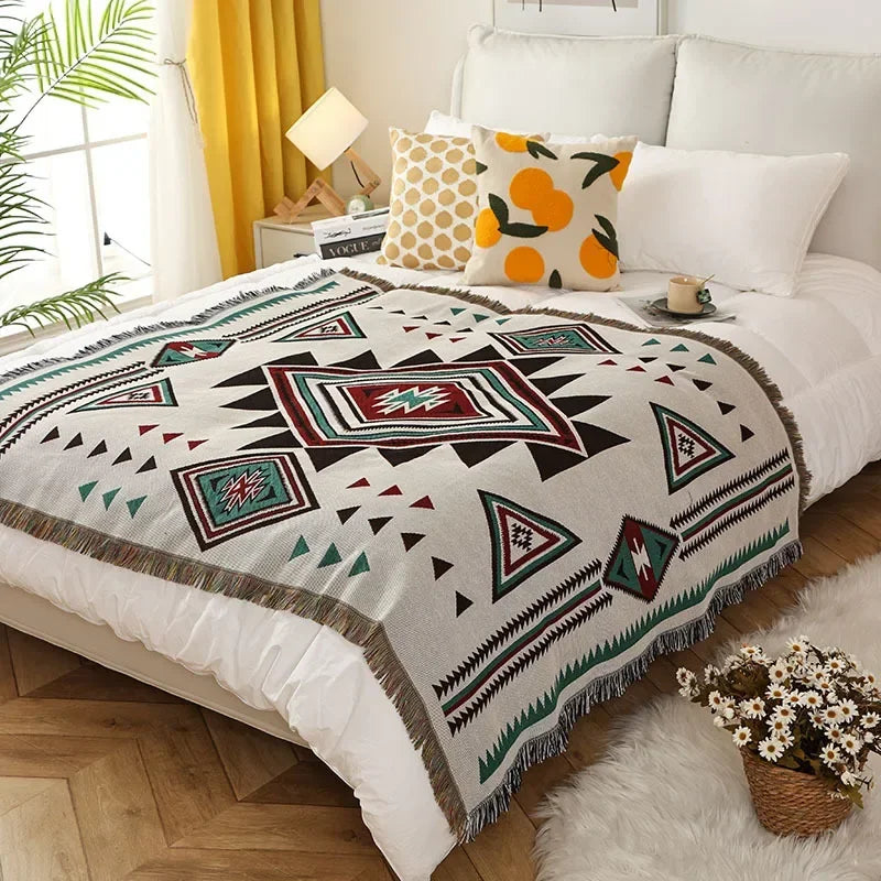 DecorBites™ Double-sided Ethnic Tapestry Sofa Blanket