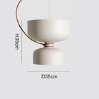 Danish Art Wrought Iron Pendant Light in Black or White