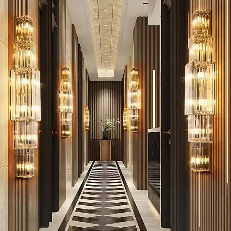 Applique murale en cristal DecorBites™ : Éclairage élégant pour hôtel de luxe, club, villa, salon, bureau, salle de banquet