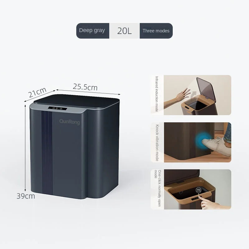 DecorBites™ 20L Smart Sensor Trash Can: Luxury Garbage Bucket for Kitchen, Bathroom, and Toilet