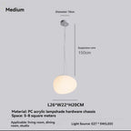 Minimalist Cobblestone White Acrylic Pendant Light