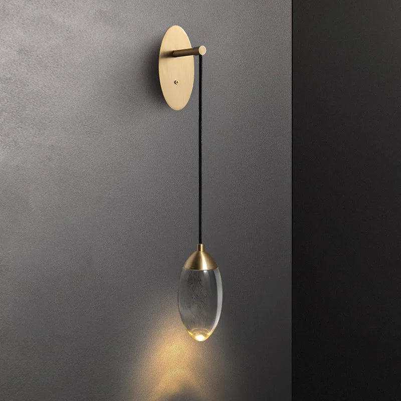 DecorBites™ Crystal LED Wall Light: Elegant Copper Lighting for Bedroom, Living Room, Staircase