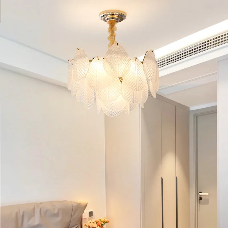 DecorBites™ French Luxury Cream Crystal Living Room Light Modern Simple Net Red