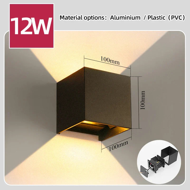 DecorBites™ LED Wall Light: Waterproof Indoor Outdoor Decor Lamp for Bedroom Living Room