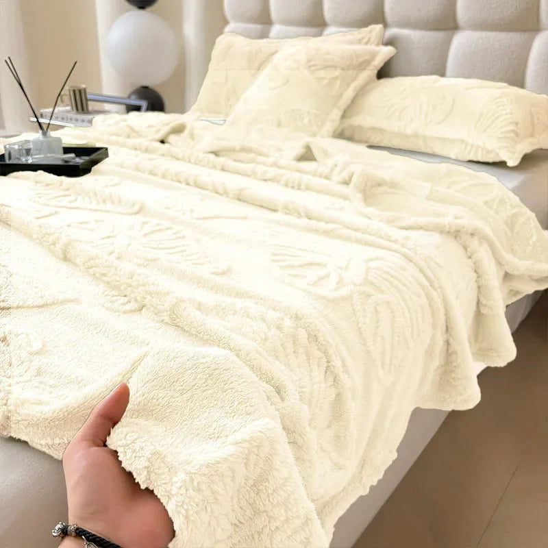 DecorBites™ Chiffon Butterfly Jacquard Throw Blanket, Soft & Cozy Shawl for Couch/Bed