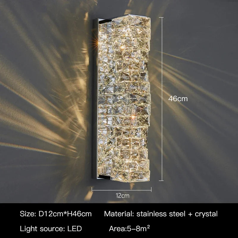 DecorBites™ Crystal LED Wall Light: Modern Luxury Sconce for Living Room, Aisle, Bedside