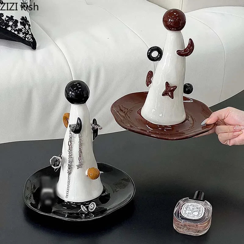 "DecorBites™ Magician Hat Jewelry Display Stand Decorative Shelves Earrings Necklace Holder"