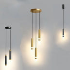 Modern Long Double Spotlight Pendant Light in Black/Gold
